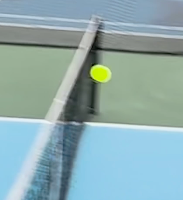 Watch the Green foam spin the ball on a return.